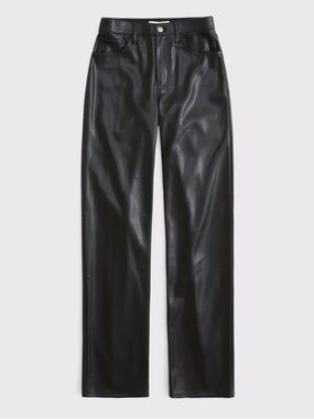 Abercrombie & Fitch Curve Love High Rise 90s Relaxed Vegan Leather Pant